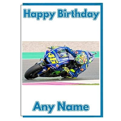 Image of AK Giftshop Motorbike Themed Personalised Birthday Card ADD A NAME AND AGE