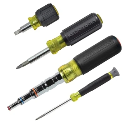 Image of Klein Tools 80019 Tool Set, Multi Bit Screwdriver and Nut Driver Kit, 28 Different Industrial Strength Bits Sizes, 4 Piece, Black