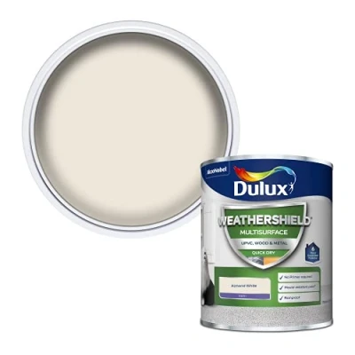 Image of Dulux 5362506 Weathershield Multi Surface Paint Almond White 750ML