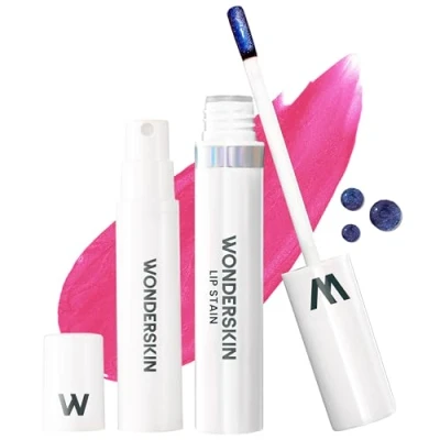 Image of Wonderskin Wonder Blading Lip Stain Peel Off and Reveal Kit Long Lasting, Waterproof Pink Tint, Transfer Proof Natural Makeup (Neon Rose)