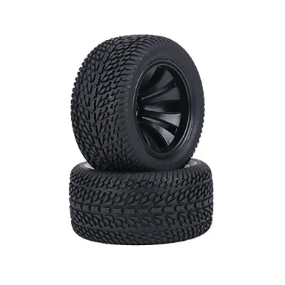 Image of 2Pcs RC Car Tires, Rubber Tyre Tires &amp; Plastic Hubs Wheel for 1:12 Racing Truck Deformation Model