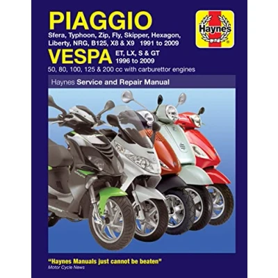 Image of Piaggio &amp; Vespa Scooters (91 09) Haynes Repair Manual (Paperback)