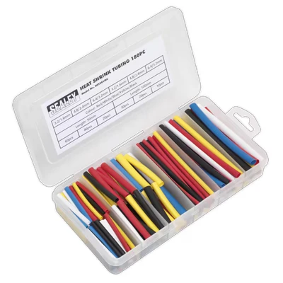 Image of Sealey Heat Shrink Tubing Assortment 180pc 50 &amp; 100mm Mixed Colours