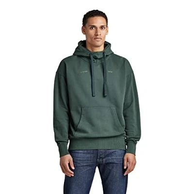Image of G STAR RAW Men&#039;s Garment Dyed Oversized Hoodie, Green (laub gd D22327 D249 D549), XL