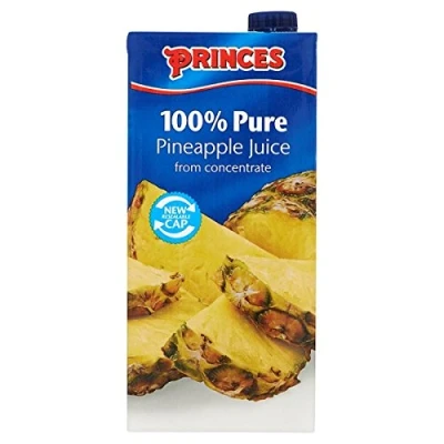 Image of Princes 100% Pure Pineapple Juice from Concentrate 1 Litre (Pack of 12 x 1ltr)