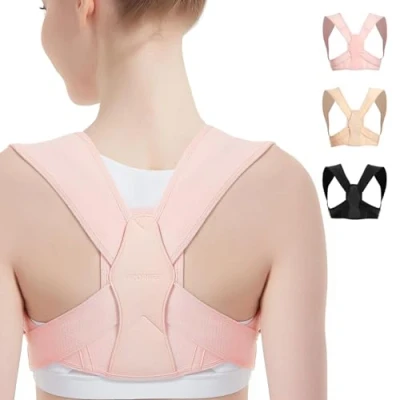 Image of Posture Corrector for Women and Men, Vicorrect Adjustable Upper Back Brace Clavicle Support Providing Pain Relief from Neck, Shoulder, (L/XL)