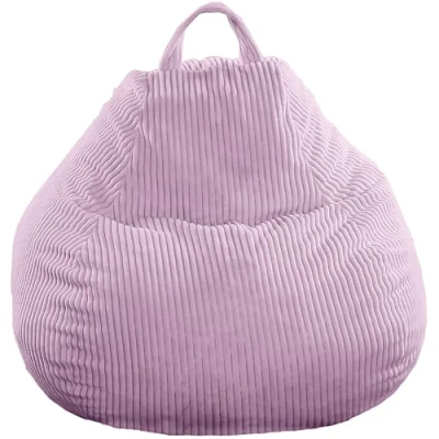 Image of bananair Bean Bag Chair for Adults &amp; Kids Soft Elegant Corduroy Fabric Comfortable Foam Filling Removable Washable Cover Practical Bags, Easy to Transport (105x85 cm, Pink)