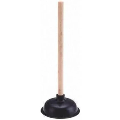 Image of t&amp;b enterprise Sink Plunger and Unblocker Tool to Easily Clear All Blocked, Small Rubber with Wooden Handle for Kitchen &amp; Shower Drain Bathroom
