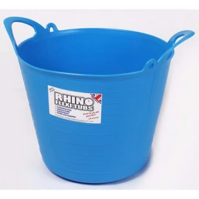 Image of Rhino 26L Heavy Duty Flexi Flexible Garden Container Storage Bucket Tub Blue
