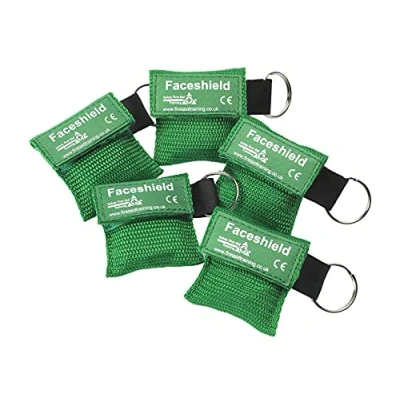 Image of HypaGuard Keyring CPR Resuscitation Face Shields, Pack of 5 Key Fob Masks