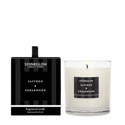 Image of Stoneglow Modern Classics Boxed Candle in Glass Tumbler Various Scents (Saffron &amp; Cedarwood)