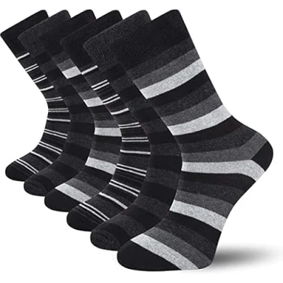 Image of Cob Stallion Multi Stripe Men&#039;s Socks, Multicoloured Black Socks for Men, Multipack 6 11 UK (6 Pack)