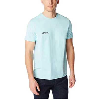 Image of Nautica Men&#039;s Short Sleeve Solid Crew Neck T Shirt Polo, Harbor Mist, XXL