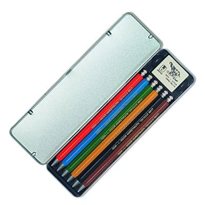 Image of KOH I NOOR Mechanical Pencils (Set of 6), Green/Red/Yellow