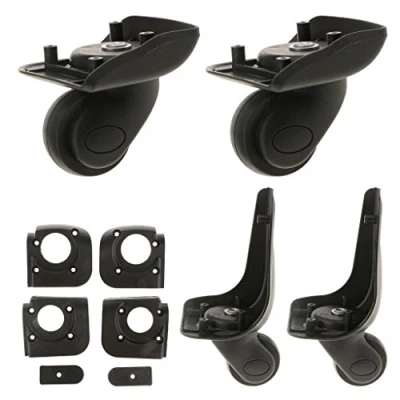Image of 4 Pieces Replacement Travel Luggage/Trolley Case Universal Swivel Casters Wear Muted Wheels for Replace/Repairing [YJ 102] Black AOD