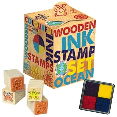 Image of House of Marbles Wooden Stamp Set Ocean