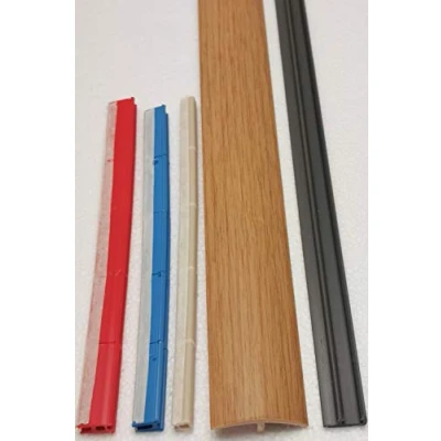 Image of Laminated Threshold Strip Clip System 38mm x 90cm Multi Height &amp; Pivot Self Adhesive Easy Fit (Oak)