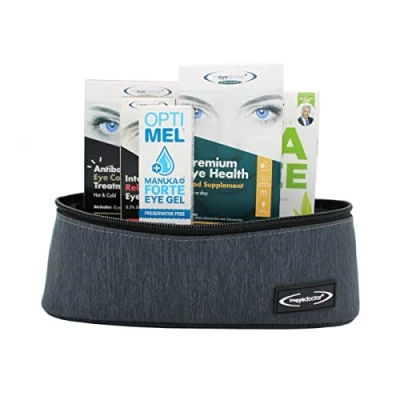Image of The Eye Doctor Premium Dry Kit Hot Cold Compress Mask, Eyelid Wipes, Intensive Drops, Vitamin Supplement &amp; Gel Treatment Pack, Blepharitis MGD Cleansing Soothing Relief