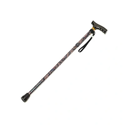 Image of HOMECRAFT Folding Coloured Walking Stick with Wooden Handle, Lightweight Adjustable Cane for Balance, Mobility Aid, Paisley, 825 925 mm/33 37 inches, (Eligible VAT relief in the UK)