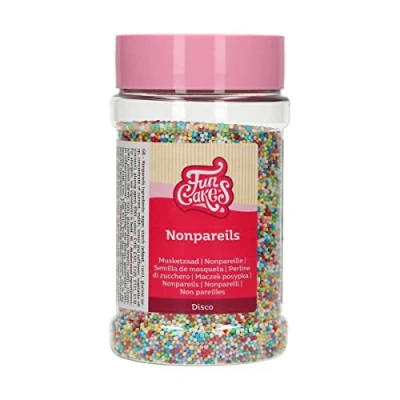 Image of FunCakes Nonpareils Discomix: Cake Sprinkles, Great Taste, Perfect for Decorating, Hundreds and Thousands Sprinkles. 250 g.