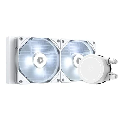 Image of ID COOLING FROSTFLOW X 240 SNOW CPU Water Cooler AIO Liquid 240mm White LED 2x120mm PWM Fans, Intel 1700/1200/115X, AMD AM5/AM4