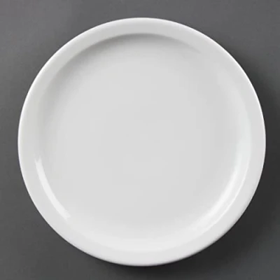 Image of Olympia White Ware Narrow Rimmed Service Plates 230mm Porcelain 12pc