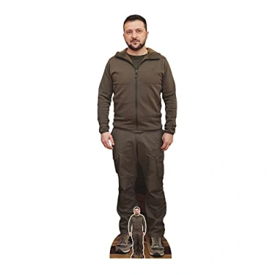 Image of STAR CUTOUTS SC4078 Volodymyr Zelenskyy President Ukraine Lifesize Cardboard Cutout with Free Mini