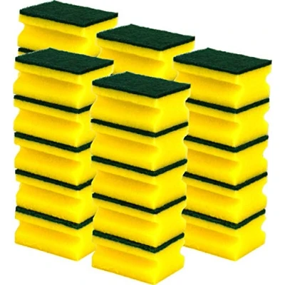 Image of 5X Small Grooved Cleaning Absorbant Foam Sponge Scourers 5PK