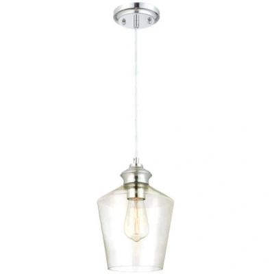 Image of 62055 One Light Indoor Pendant, Chrome Finish with Clear Glass