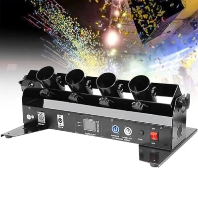 Image of 4 Shot Confetti Machine, Cannon Electric Launcher, Remote Control for Concerts, Parties, Weddings, New Years Eve, Birthday