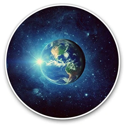 Image of Vinyl Stickers (Set of 2) 7.5cm Planet Earth Space Moon #8544