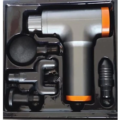 Image of Mini Massage Gun, Muscle Gun Deep Tissue Massager for Back Leg Shoulder, Portable Wireless 4 Heads