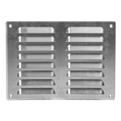 Image of Aluminium Air Vent Grille 260mm x 190mm with Fly Screen Flat Louvre Duct Cover.