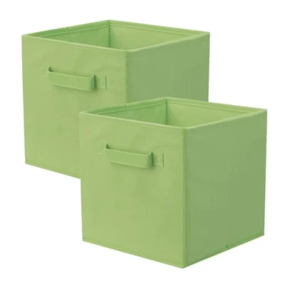 Image of PowerKing Storage Box, 2 Pieces Foldable Cube, Made of Fabric Green