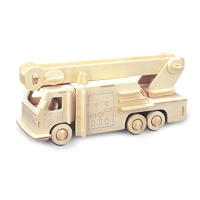 Image of Quay Fire Engine Woodcraft Construction Kit FSC
