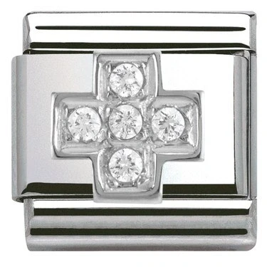 Image of Nomination Cubic Zirconia Cross Charm