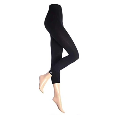 Image of HEAT HOLDERS Ladies Winter Warm Cotton Thermal Underwear Leggings Long Johns (S/M (32 44&quot; Hip), Black)