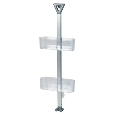 Image of Showerdrape Elements Clear 2 Tier Basket Hanging Shower Caddy