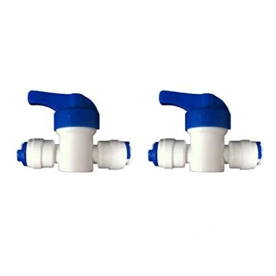 Image of 1/4&quot; Inline TAP/Shut Off Valve/Isolation Valve for LLDPE Fridge Freezer/Reverse Osmosis Water Filter System Pipe TUBING (2 Pack)