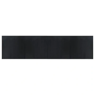 Image of vidaXL Bamboo Area Rug Rectangular Black 100x400 cm for Living Room, Bedroom Durable, Water Resistant with Anti Slip Backing