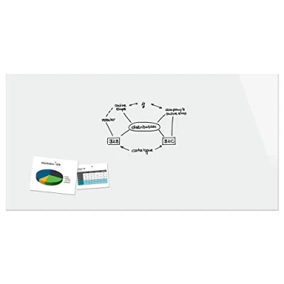 Image of Be!Board B1700 Magnetic Glass Board / PinBoard WhiteBoard Dry Wipe Board, 240 x 120 cm, Pure White
