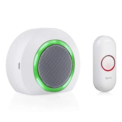 Image of Byron DBY 23522UK Wireless Plug in Doorbell Set, 175 m Range, 16 Melodies, Visual Alert System, White