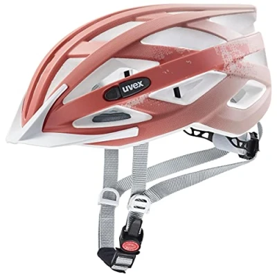 Image of uvex Air Wing cc Lightweight All Round Bike Helmet for Men &amp; Women Individual Fit Upgradeable with an LED Light Dust Rose Grapefruit Matt 56 60 cm