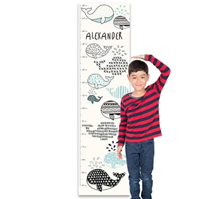 Image of Paper Themes Personalised Height Chart Blue Whales