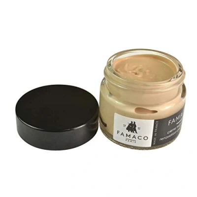 Image of Famaco Leather Repair &amp; Dye Cream Self Seal Colourant for Quick and Easy Suitable Sofas, Car Seat, Shoes, Handbag, more (Beige Bisquite)