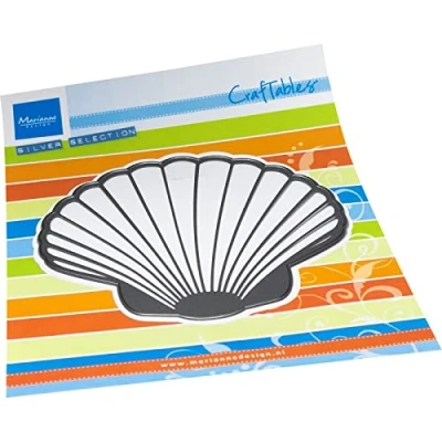 Image of Marianne Design Craftables, Large Sea Shell, for Paper Craft Projects, Metal, Silver or White, One Size