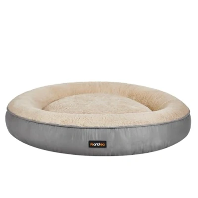 Image of Feandrea Dog Bed, Donut Cat Round, 80 cm Diameter, Light Grey PGW080G01