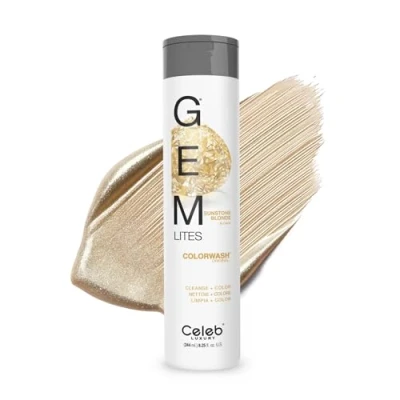 Image of Celeb Luxury Gem Lites Semi Permanent Colourwash Shampoo Blonde Sunstone 240ml