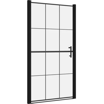 Image of vidaXL Shower Door Tempered Glass 100x178 cm Black