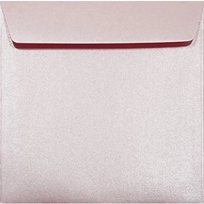 Image of Netuno 100 Square Pink Pearlescent envelopes DIN 156x156mm 6.14x6.14 inches 120gsm Majestic Petal Straight gummed Flap no Window metallised for Invitations Greeting Cards Wedding Birthday Christmas